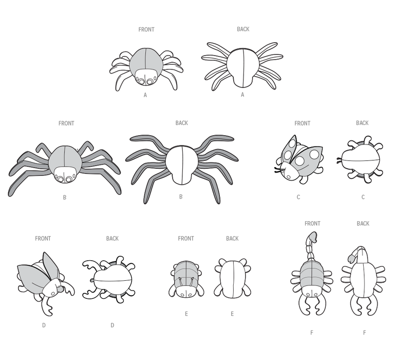 Simplistic Bug Pattern Simplicity S3054 Plush Bugs sewing pattern — jaycotts.co.uk - Sewing ...