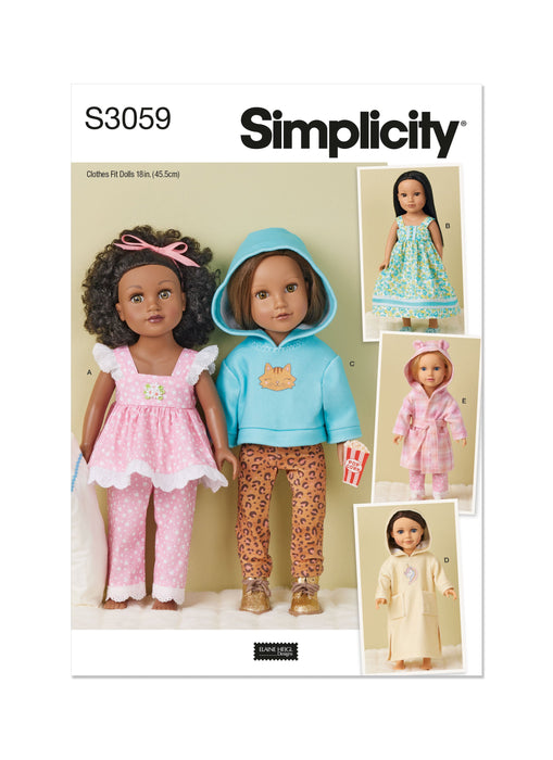 Simplicity sewing pattern S3059 18" Doll Clothes from Jaycotts Sewing Supplies