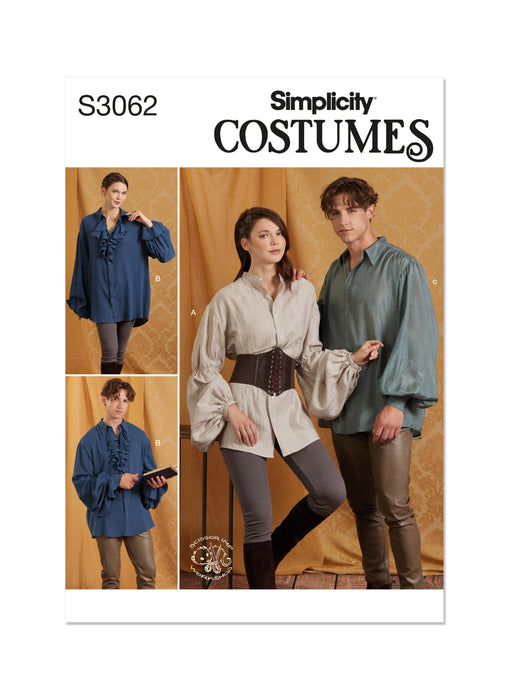 Simplicity S3062 Unisex Costume Shirts pattern by Scissor IMP Workshop from Jaycotts Sewing Supplies