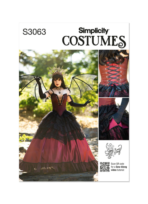 Simplicity sewing pattern S3063 Corset and Skirt Costume by Raine Emery from Jaycotts Sewing Supplies