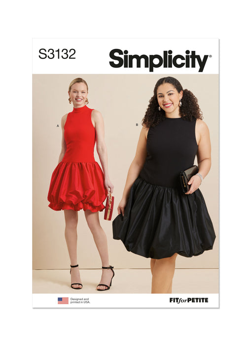 Simplicity Sewing Pattern S3132 Sleeveless Bubble Dress from Jaycotts Sewing Supplies