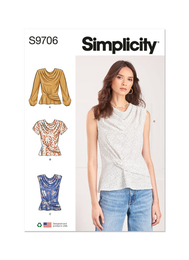 Simplicity 9706 Tops Sewing pattern from Jaycotts Sewing Supplies