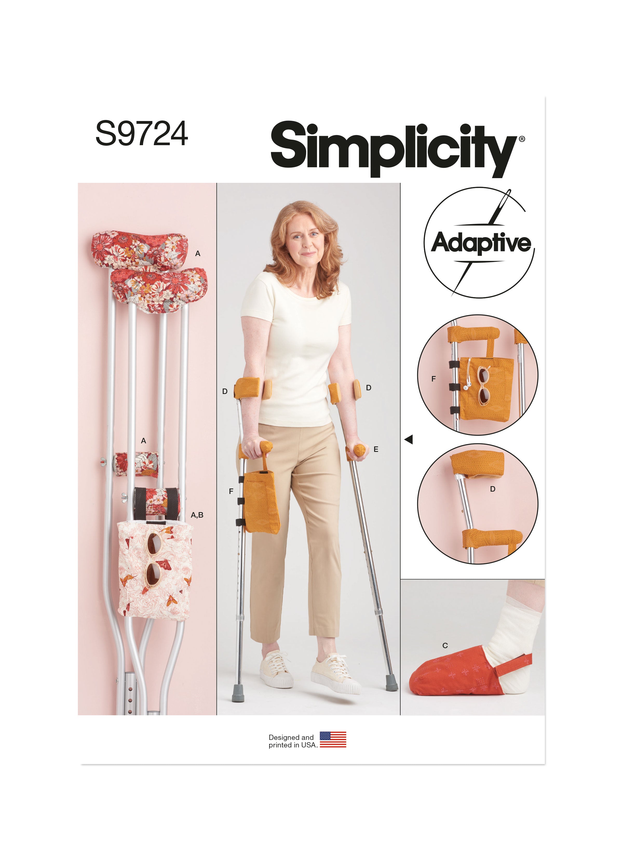 Simplicity 9724 Crutch Pads, Bag and Toe Cover Sewing pattern from Jaycotts Sewing Supplies