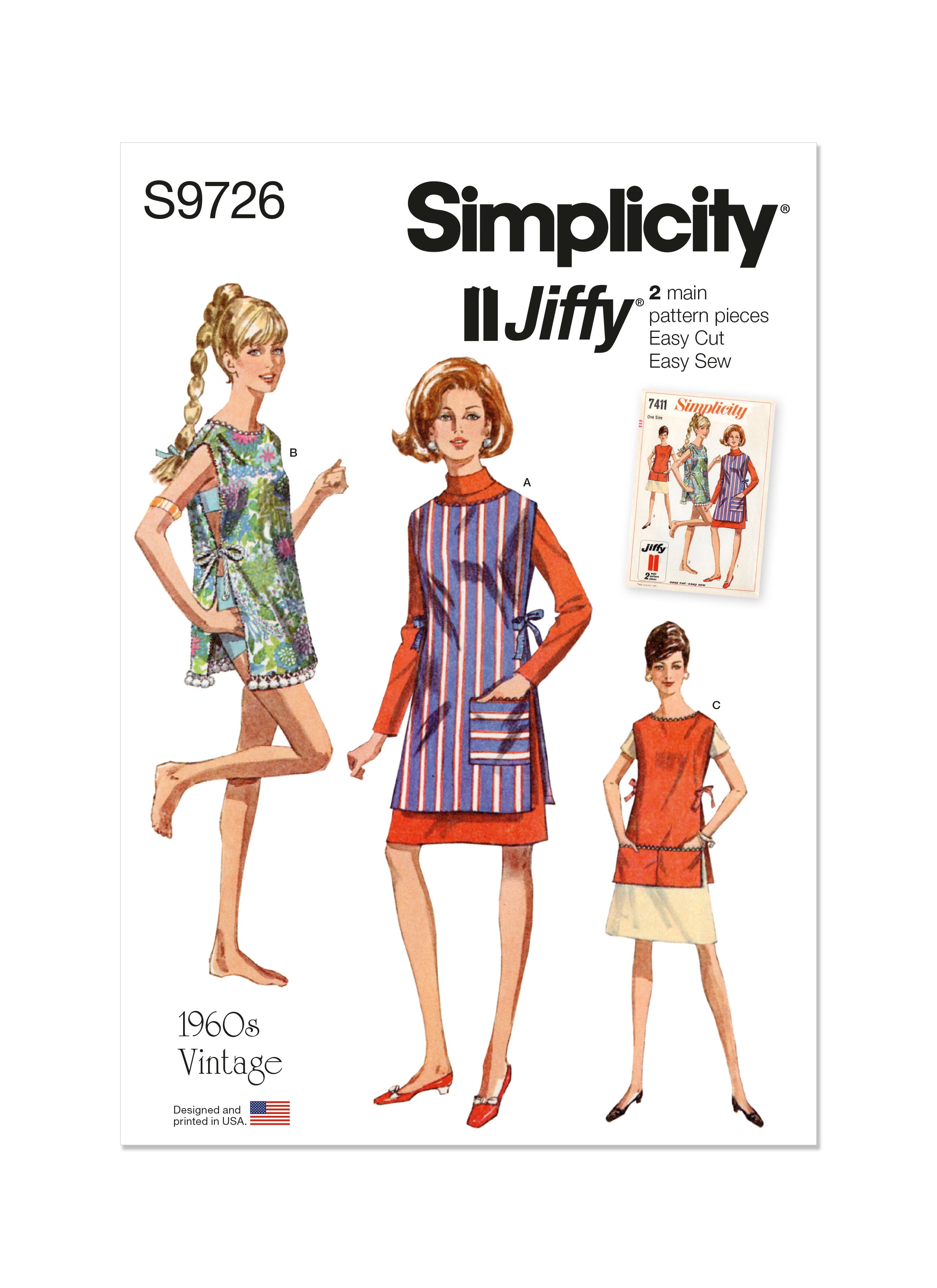 Simplicity 9726 Vintage Apron or Beach Cover-up Sewing pattern from Jaycotts Sewing Supplies