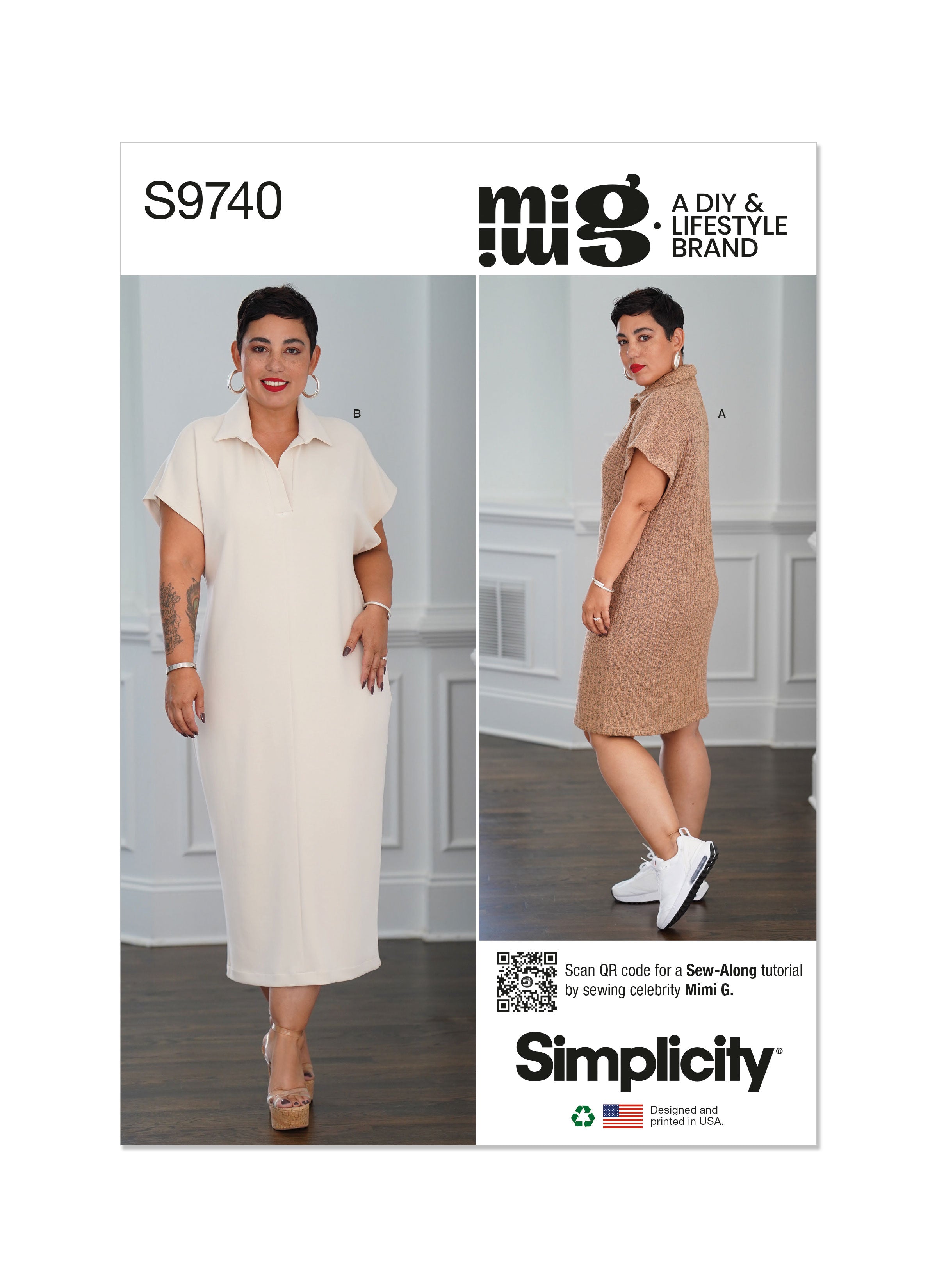 Simplicity 9740 sewing pattern Misses' Knit Dress in 2 Lengths by Mimi G Style from Jaycotts Sewing Supplies