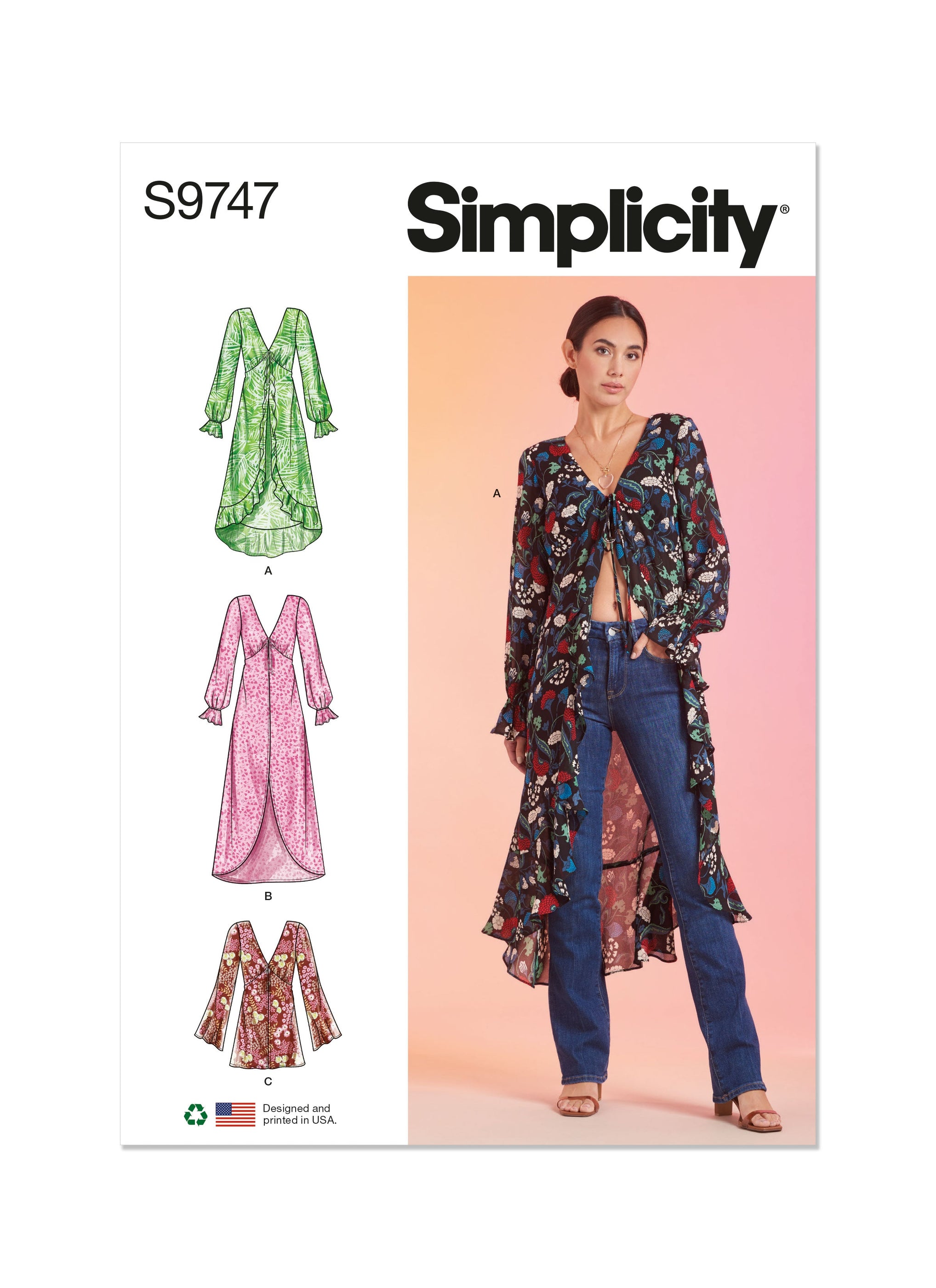 Simplicity Misses' Dusters Sewing Pattern S9747 — jaycotts.co.uk ...