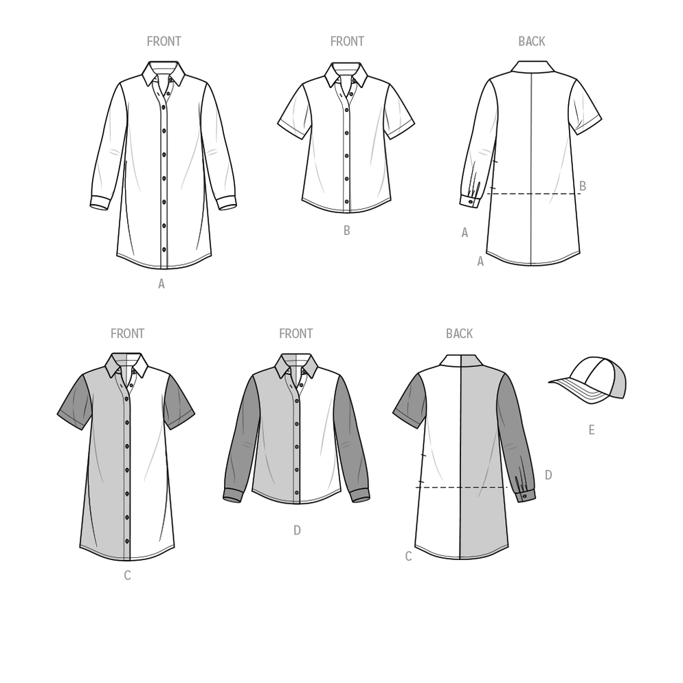 Simplicity Girls' Shirtdresses, Shirts and Hat Sewing Pattern S9763 ...