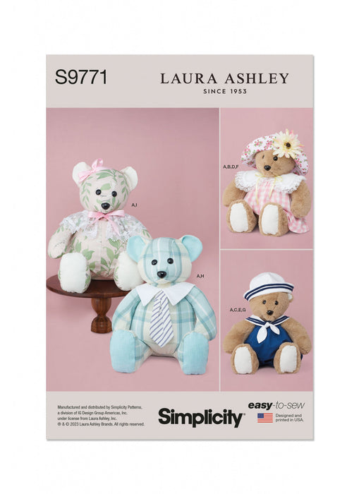 Simplicity 9771 Sewing Pattern for Plush Bear with Clothes and Hats from Jaycotts Sewing Supplies