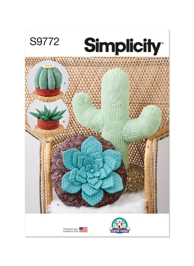 Simplicity 9772 sewing pattern Decorative Cactus Plush Pillows by Carla Reiss Design from Jaycotts Sewing Supplies
