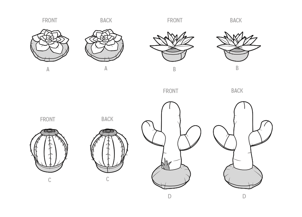 Simplicity Cactus Pattern Simplicity Decorative Cactus Plush Pillows by Carla Reiss Design Sewing ...