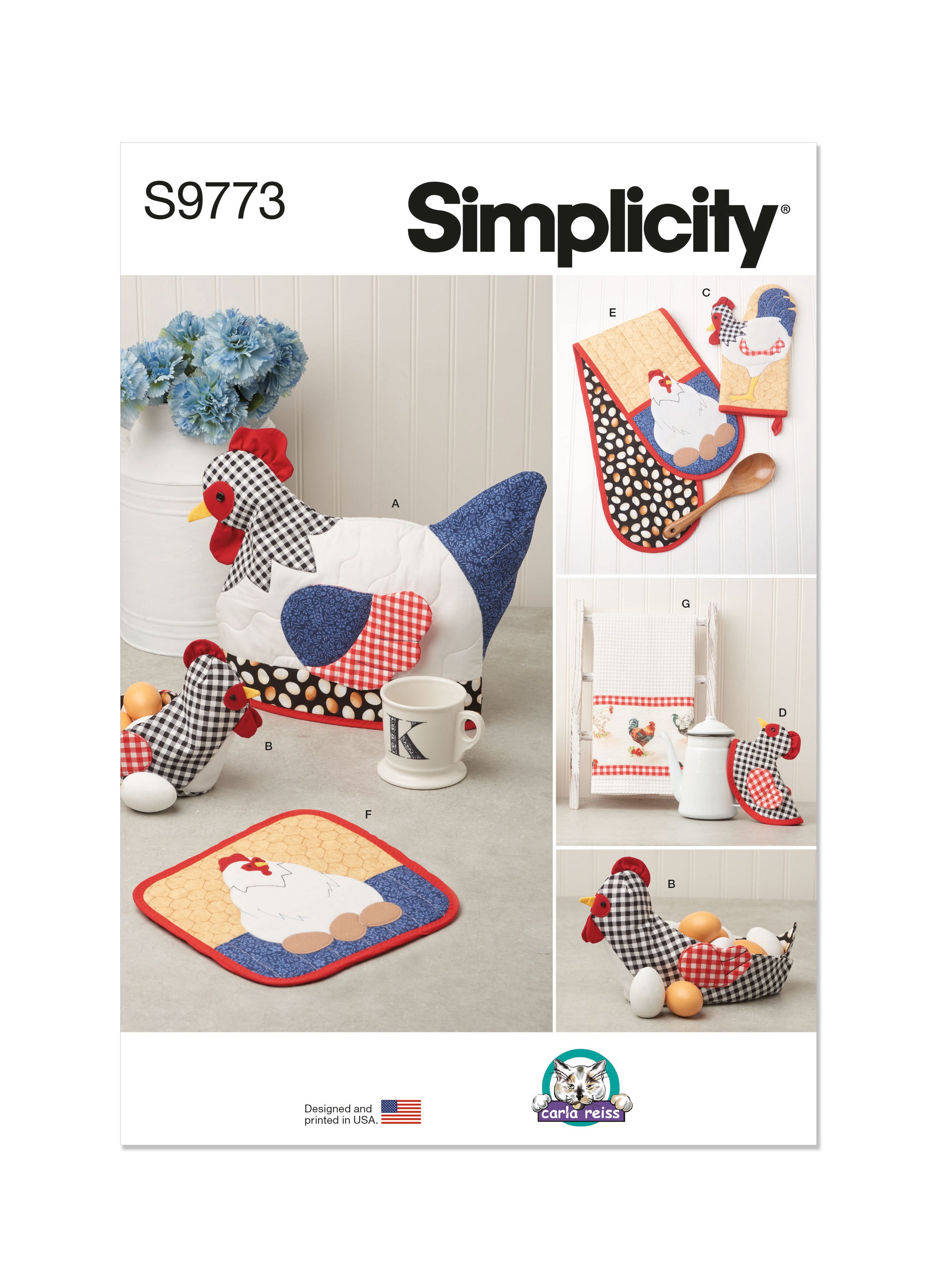 Simplicity 9773 sewing pattern Kitchen Accessories by Carla Reiss Design from Jaycotts Sewing Supplies