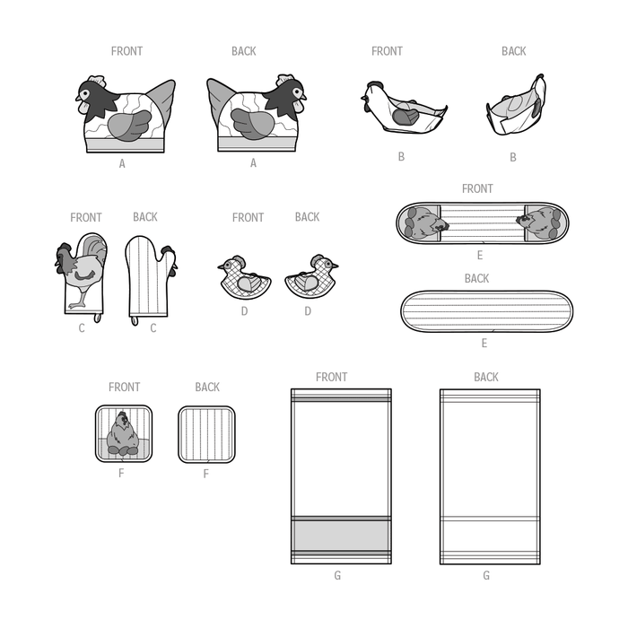 Simplicity 9773 sewing pattern Kitchen Accessories by Carla Reiss Design from Jaycotts Sewing Supplies