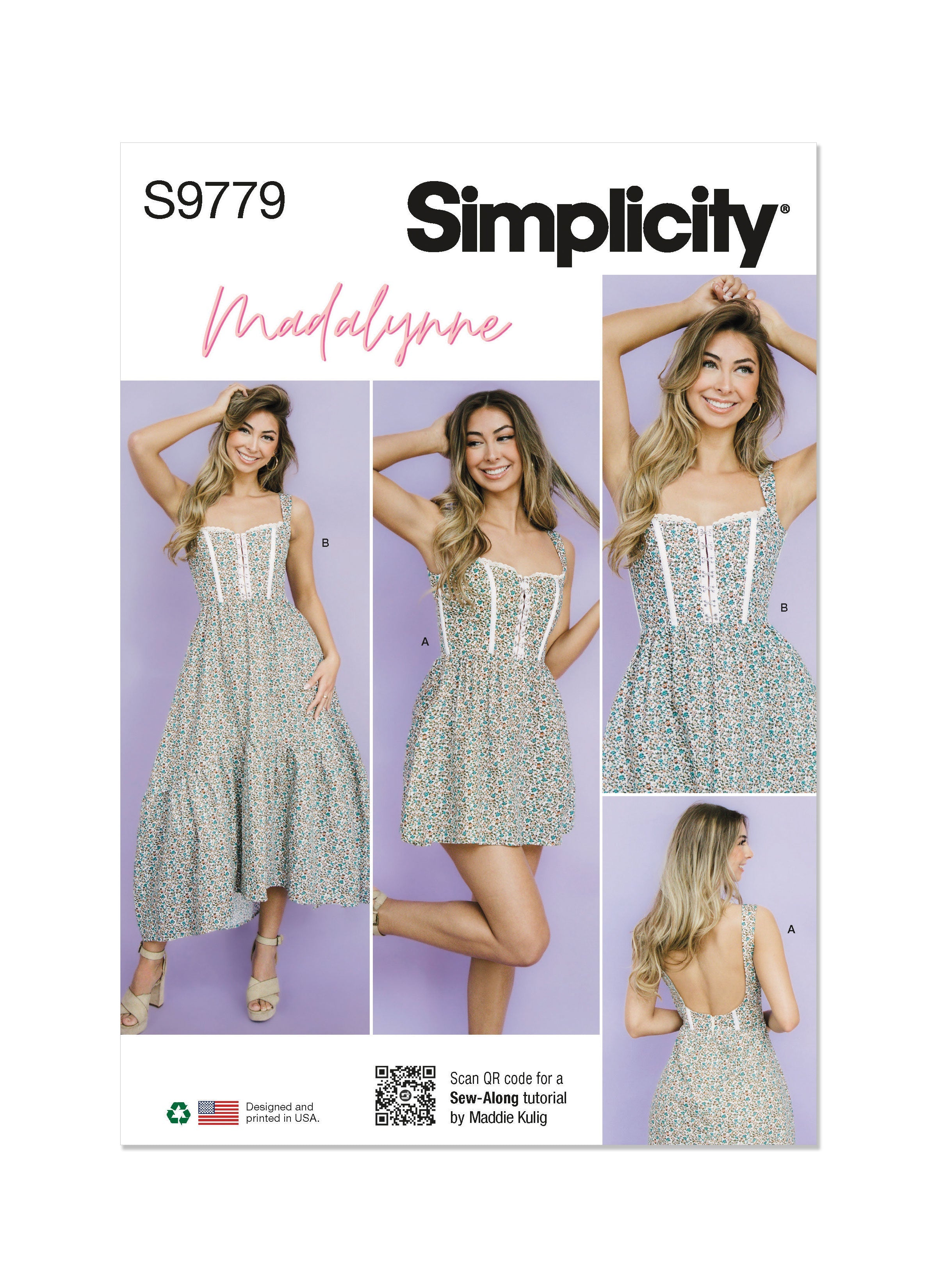 Simplicity sewing pattern 9779 Dress by Madalynne Intimates from Jaycotts Sewing Supplies