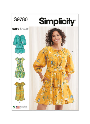 Simplicity sewing pattern 9780 Dresses from Jaycotts Sewing Supplies