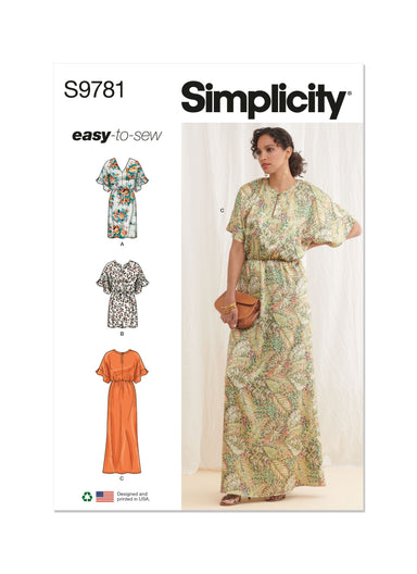 Simplicity sewing pattern 9781 Dresses from Jaycotts Sewing Supplies