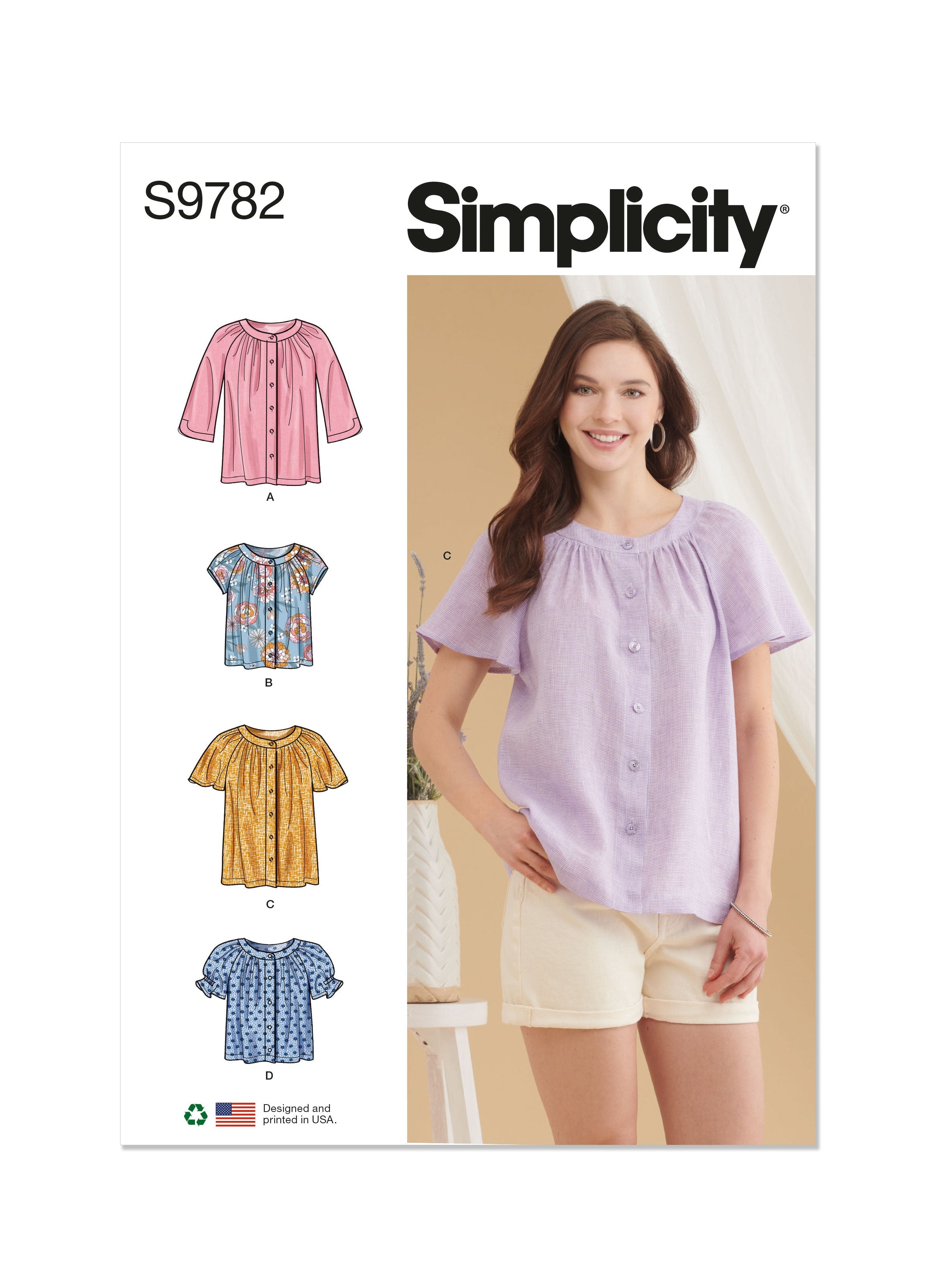 Simplicity sewing pattern 9782 Tops from Jaycotts Sewing Supplies