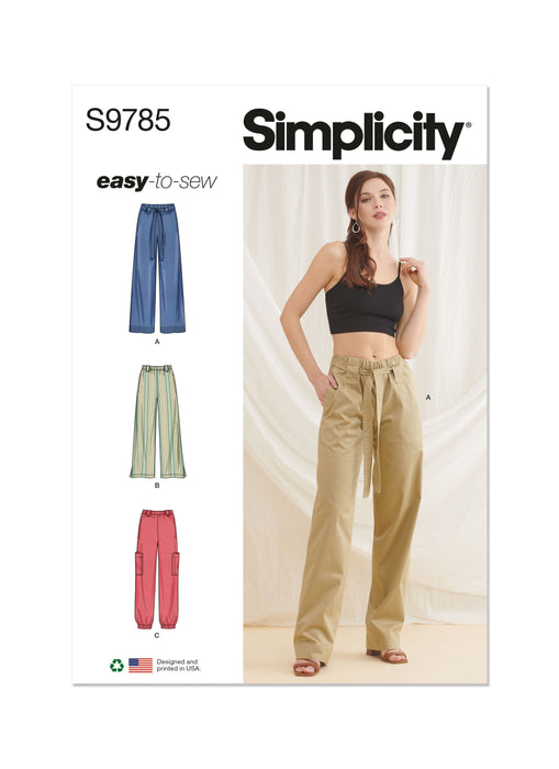 Simplicity sewing pattern 9785 Misses' Cargo Pants from Jaycotts Sewing Supplies