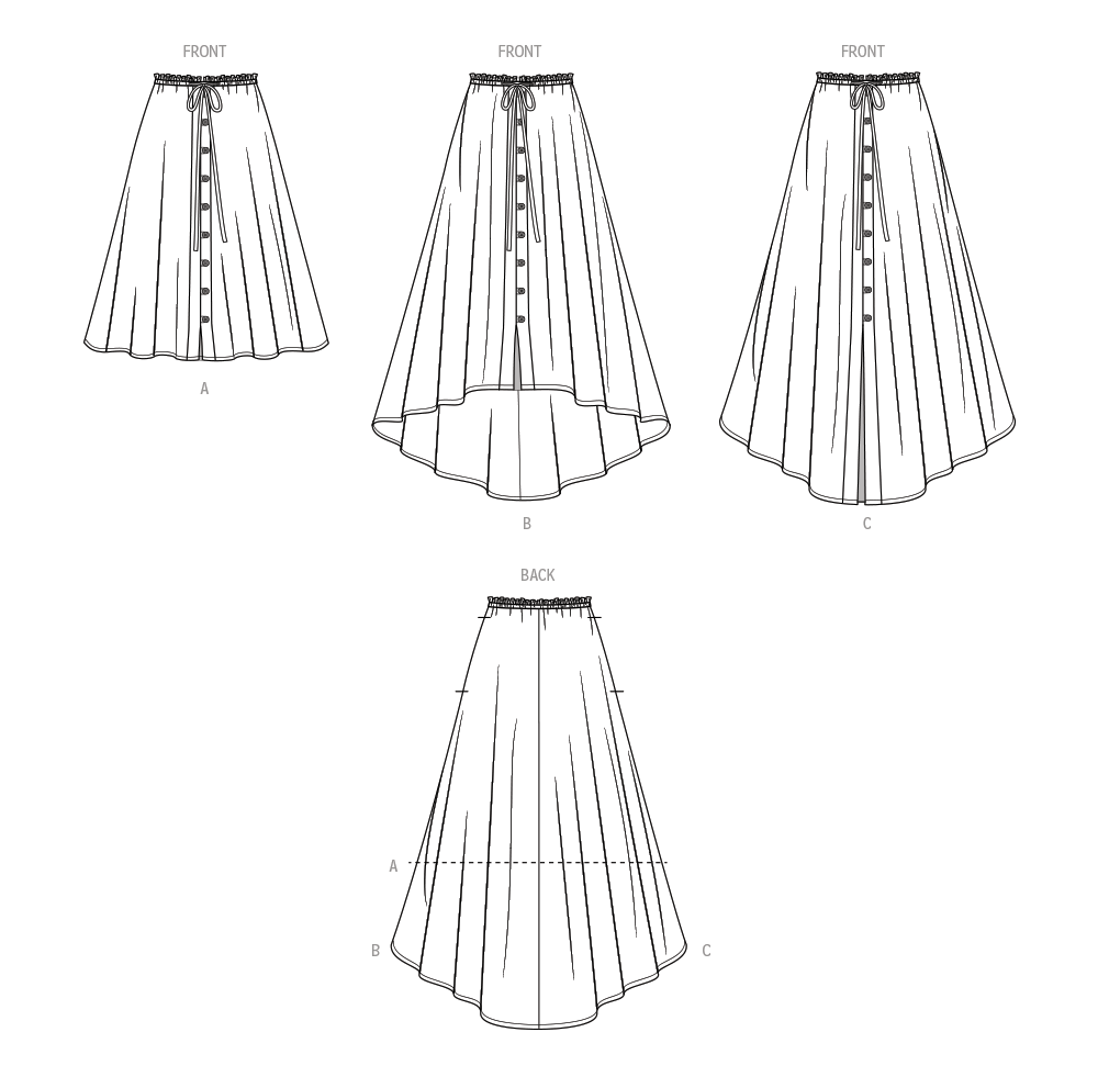 Simplicity sewing pattern 9786 Skirt With Hemline Variations from Jaycotts Sewing Supplies