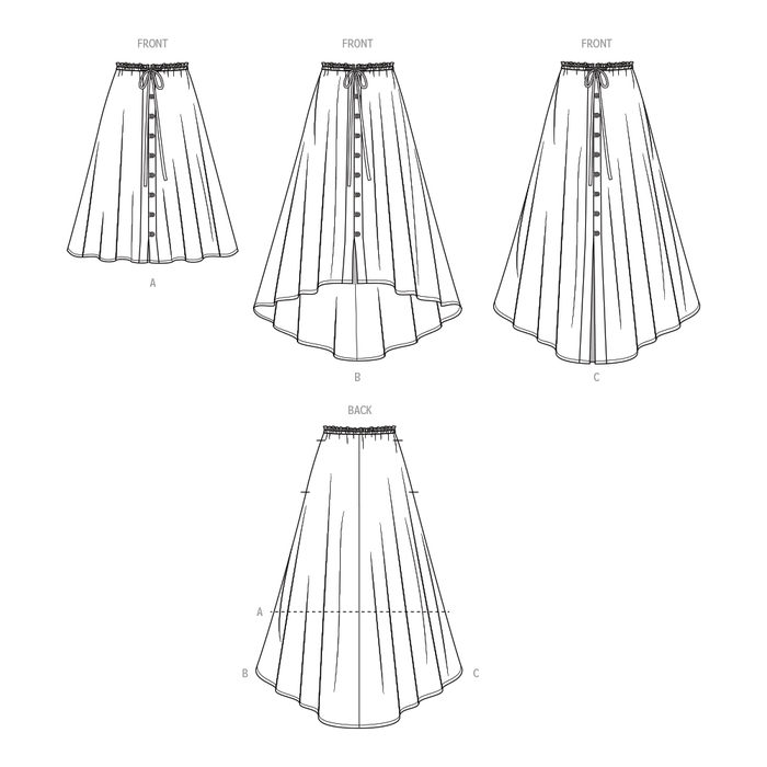 Simplicity sewing pattern 9787 Women's Skirt With Hemline Variations from Jaycotts Sewing Supplies