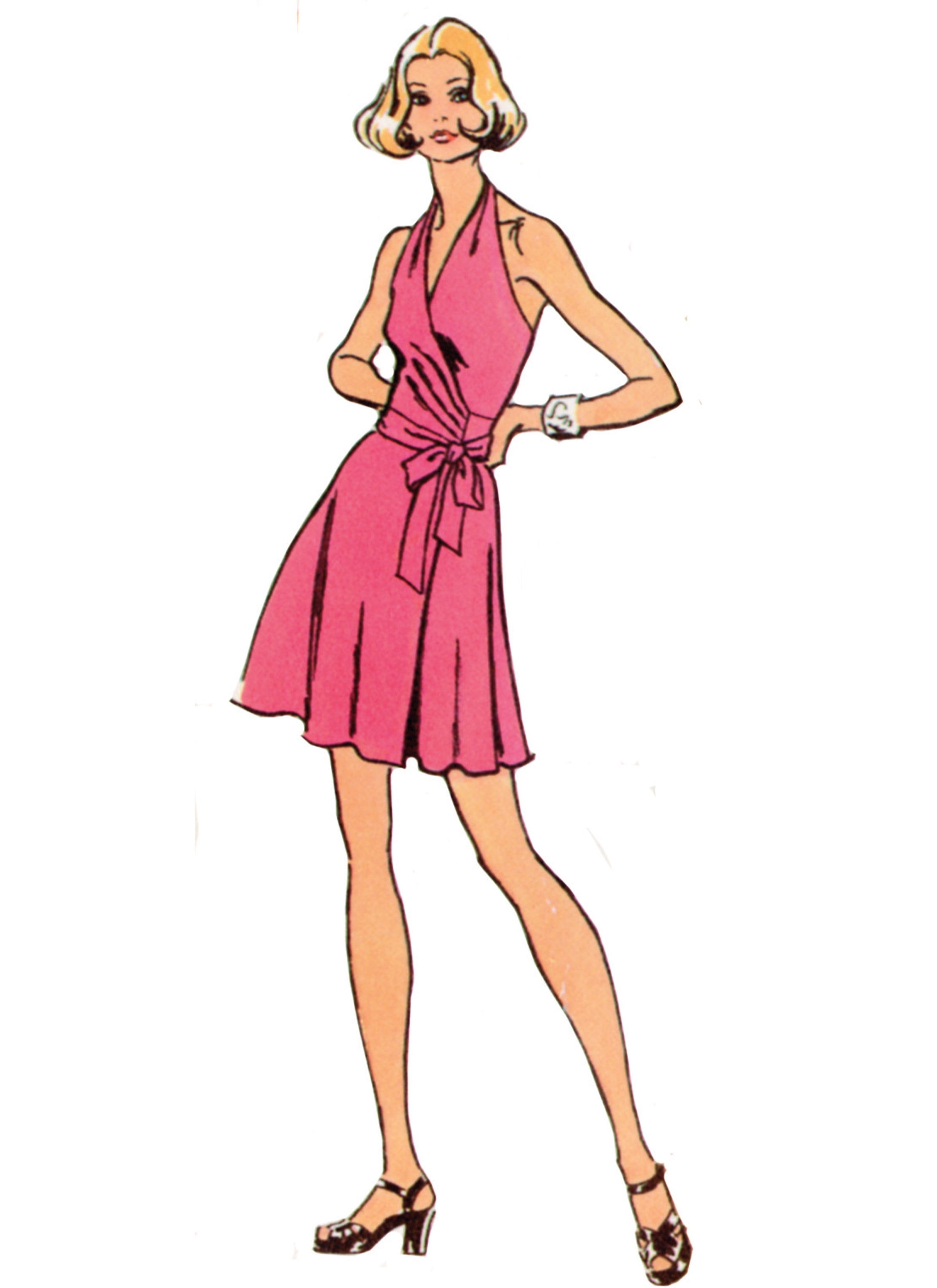 Simplicity sewing pattern 9793 1970's Front-Wrap Halter-Dress from Jaycotts Sewing Supplies