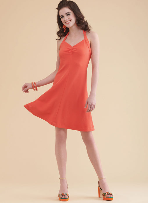 easy sew halter dress Simplicity Sewing Pattern S9793 Misses' Knit Front-Wrap Halter-Dress in Two Lengths