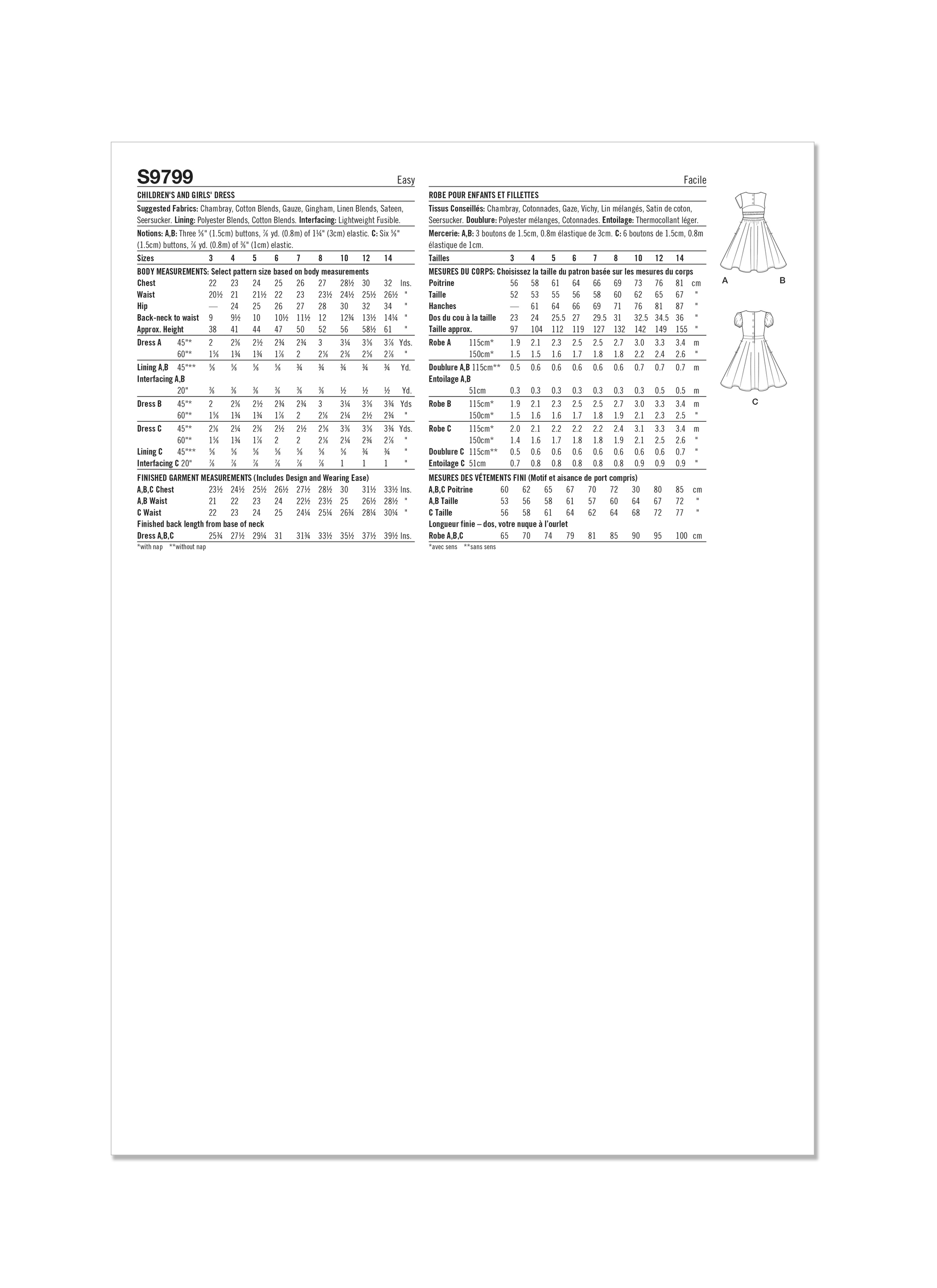 Simplicity sewing pattern S9799 Children's and Girls' Dresses ...