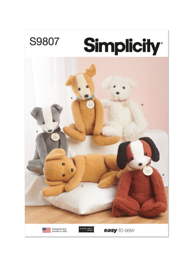 Simplicity sewing pattern 9807 Poseable Plush Animals by Elaine Heigl Designs from Jaycotts Sewing Supplies