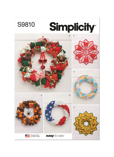 Simplicity sewing pattern 9810 Seasonal Wreaths from Jaycotts Sewing Supplies