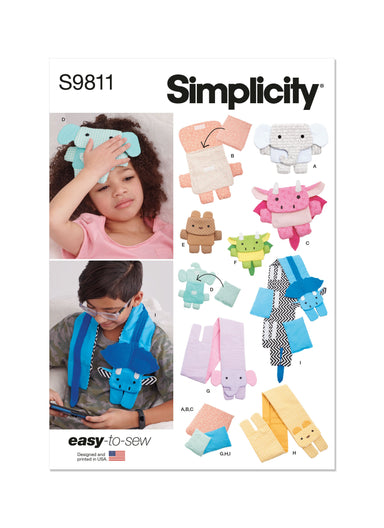 Simplicity sewing pattern 9811 Children's Warm or Cool Packs and Covers from Jaycotts Sewing Supplies