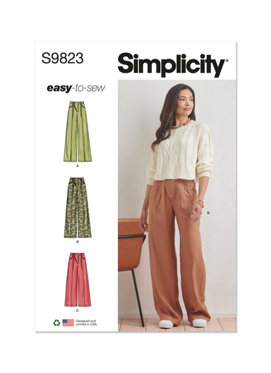 Simplicity sewing pattern 9823 Misses' Pants from Jaycotts Sewing Supplies