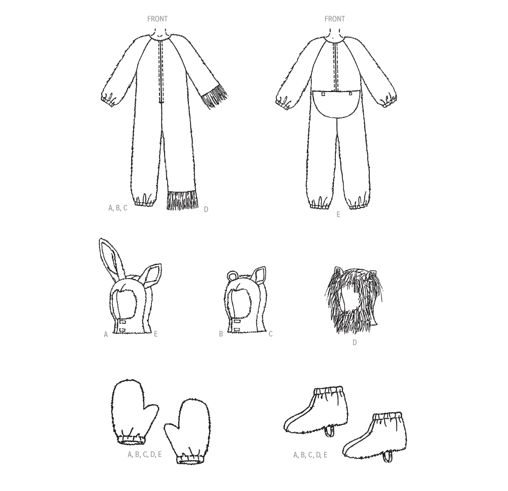 Simplicity sewing pattern 9840 Children's and Adult's Animal Costumes from Jaycotts Sewing Supplies