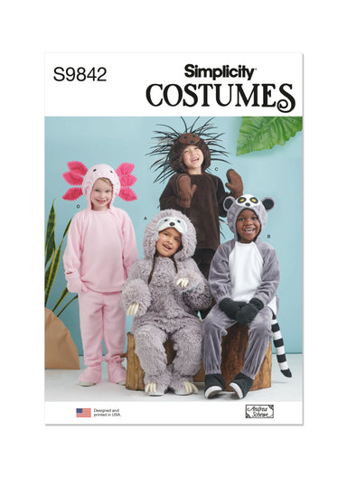 Simplicity sewing pattern 9842 Children's Animal Costumes by Andrea Schewe Designs from Jaycotts Sewing Supplies