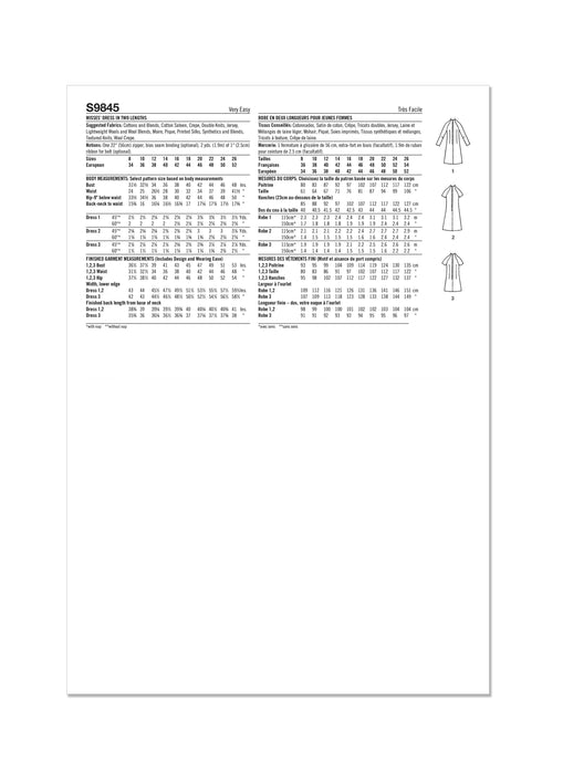 Simplicity Sewing Pattern 9845 Misses' Dress in Two Lengths from Jaycotts Sewing Supplies