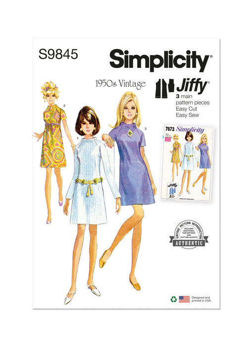 Simplicity Sewing Pattern 9845 Misses' Dress in Two Lengths from Jaycotts Sewing Supplies