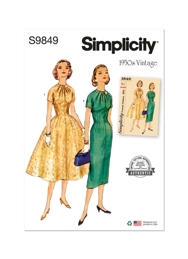 Simplicity Sewing Pattern 9849 Misses' Dress with Skirt Variations from Jaycotts Sewing Supplies