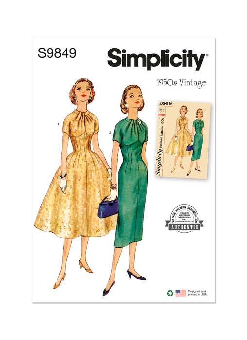 Simplicity Sewing Pattern 9849 Misses Dress with Skirt Variations