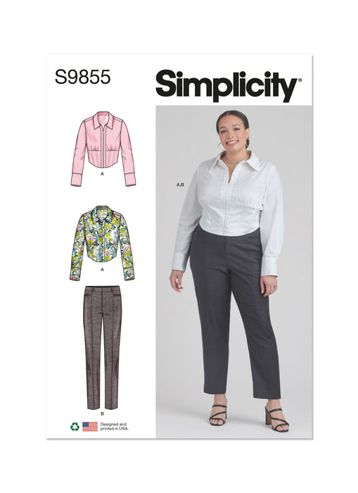 Simplicity Sewing Pattern 9855 Women's shirt and trousers from Jaycotts Sewing Supplies