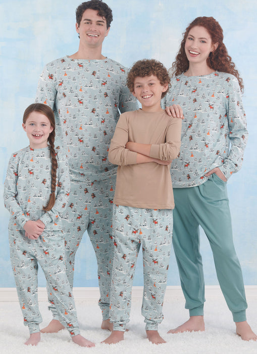 Simplicity Sewing Pattern 9861 Children's, Teens' and Adults' Loungewear from Jaycotts Sewing Supplies