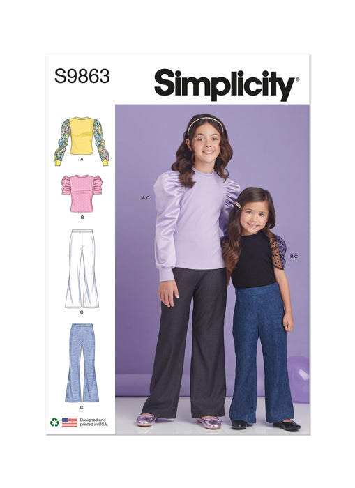 Simplicity Sewing Pattern 9863 Girls' Top and Pants from Jaycotts Sewing Supplies