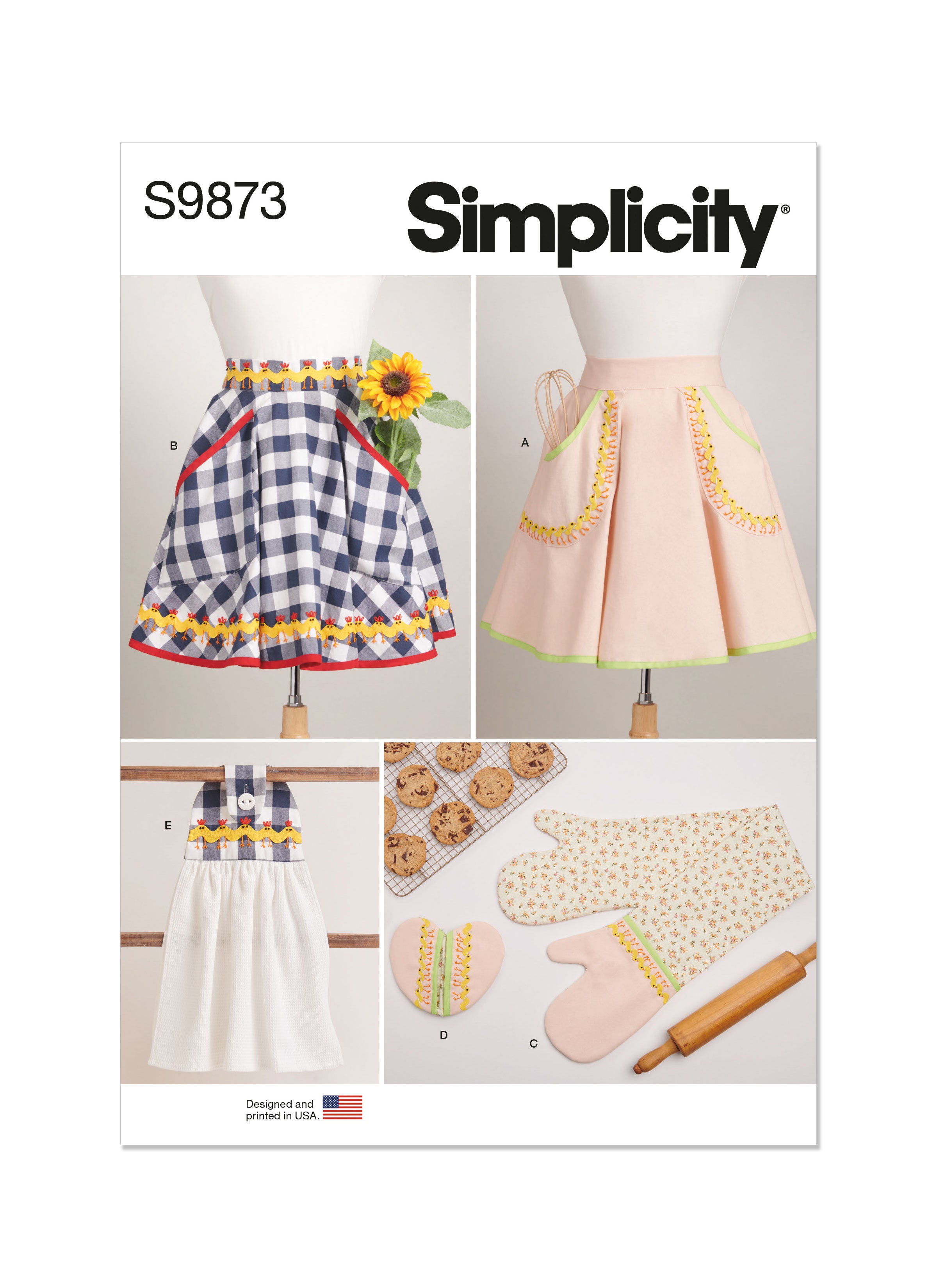 Simplicity Sewing Pattern 9873 Apron and Kitchen Accessories from Jaycotts Sewing Supplies