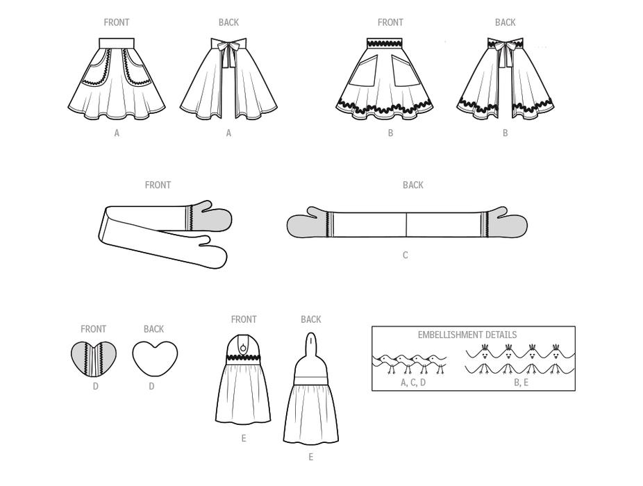 Simplicity Sewing Pattern 9873 Apron and Kitchen Accessories from Jaycotts Sewing Supplies