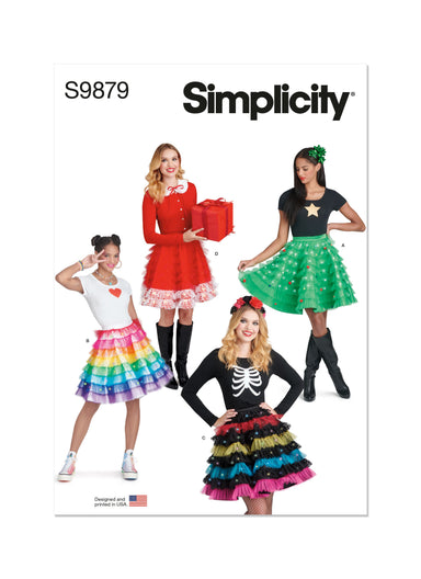 Simplicity Sewing Pattern 9879 Holiday Skirts, Collar and Appliques from Jaycotts Sewing Supplies