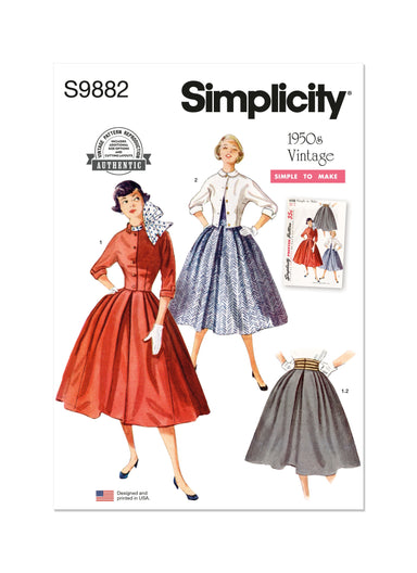 Simplicity Sewing Pattern 9882 Misses' 50's Skirt and Jacket from Jaycotts Sewing Supplies