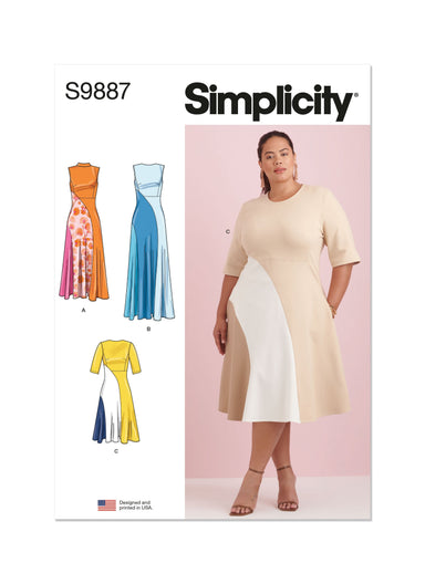 Simplicity Sewing Pattern 9887 Dress with Length Variations from Jaycotts Sewing Supplies