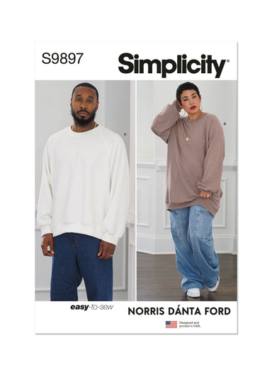 Simplicity Sewing Pattern 9897 Unisex Sweatshirt By Norris Danta Ford from Jaycotts Sewing Supplies