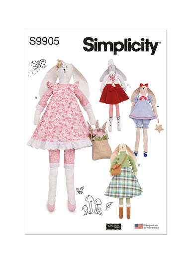 Simplicity Sewing Pattern 9905 Slender Plush Bunny Elaine Heigl Designs from Jaycotts Sewing Supplies