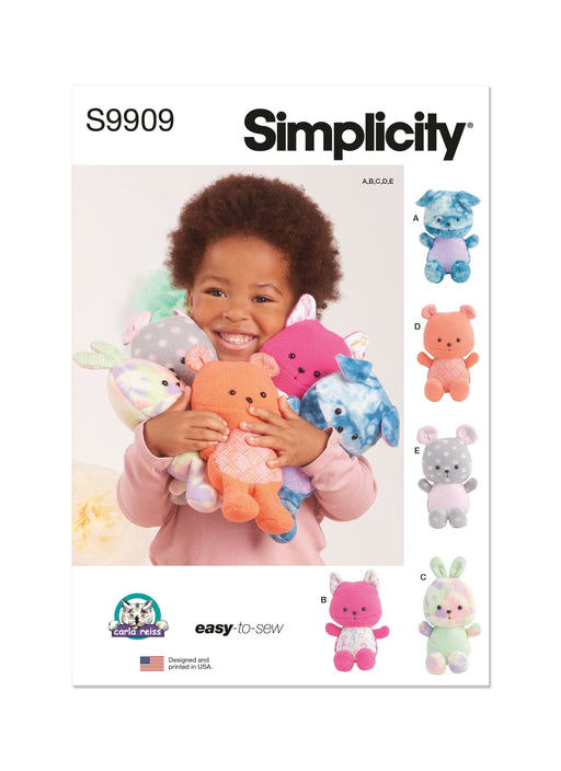Simplicity Sewing Pattern 9909 Plush Animals By Carla Reiss Design from Jaycotts Sewing Supplies