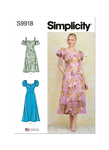 Simplicity Sewing Pattern 9918 Misses' Dress with Sleeve and Length Variations from Jaycotts Sewing Supplies