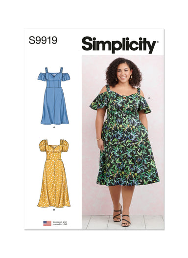 Simplicity Sewing Pattern 9919 Women's Dress with Sleeve and Length Variations from Jaycotts Sewing Supplies