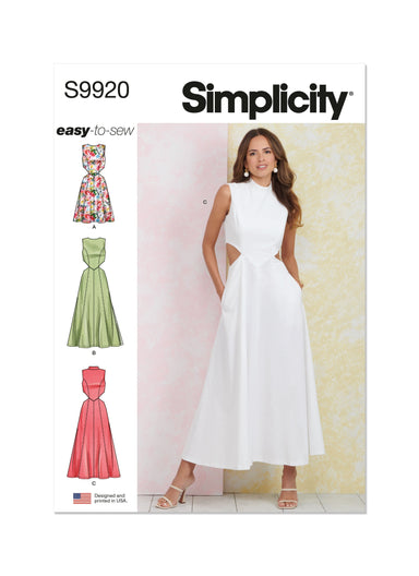 Simplicity Sewing Pattern 9920 Misses' Dress with Neckline and Length Variations from Jaycotts Sewing Supplies